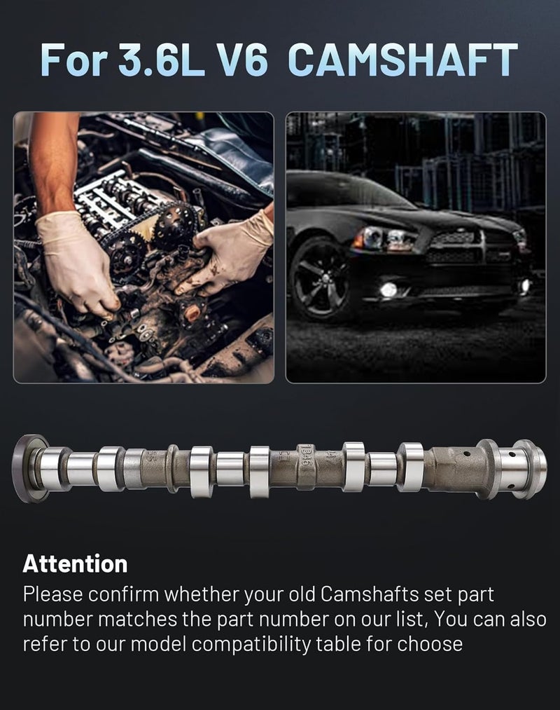 Radvik Store Engine Camshaft Left Side Exhaust Compatible with Jeep Wrangler Grand Cherokee Dodge Charger Ram 1500 3.6L V6 2011-2016 - Replacement 5184377AG 05184377AH (Bank 2) - Image 5